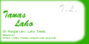tamas laho business card